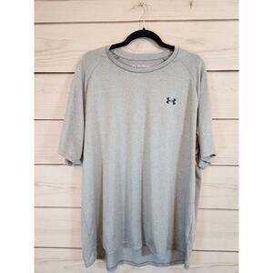 Under Armour Men's Gray Solid Crew Neck Short Sleeve The Tech Tee Shirt Size XXL